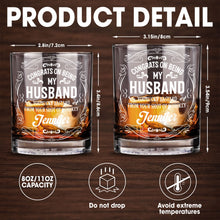 Congrats On Being My Husband, You Lucky (Workaround for offensive term) - Personalized Custom Whiskey Glass - HSB032_RWG