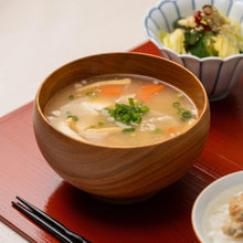 Handcrafted Cherry Wood Large Miso Soup Bowl