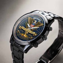 United States Of America Anniversary Eagle And Liberty Bell - Personalized Custom Men's Watch - INDE458_CUMWA