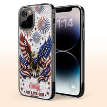 Independence Day Bald Eagle With American Flag And Fireworks - Personalized Clear Phone Case - INDE487_PHC