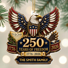 Years Of Freedom We The People Patriot Eagle Family - Personalized Custom Acrylic Ornament, Christmas Gift - INDE663_ACO