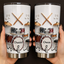 A Passion For Rhythm Drum Set And Musical Notes - Personalized Custom Stainless Steel Tumbler 20oz 30oz - JBS135_TB