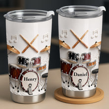 A Passion For Rhythm Drum Set And Musical Notes - Personalized Custom Stainless Steel Tumbler 20oz 30oz - JBS135_TB