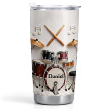 A Passion For Rhythm Drum Set And Musical Notes - Personalized Custom Stainless Steel Tumbler 20oz 30oz - JBS135_TB