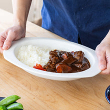 Easy Scoop Oval Ceramic Curry Plate