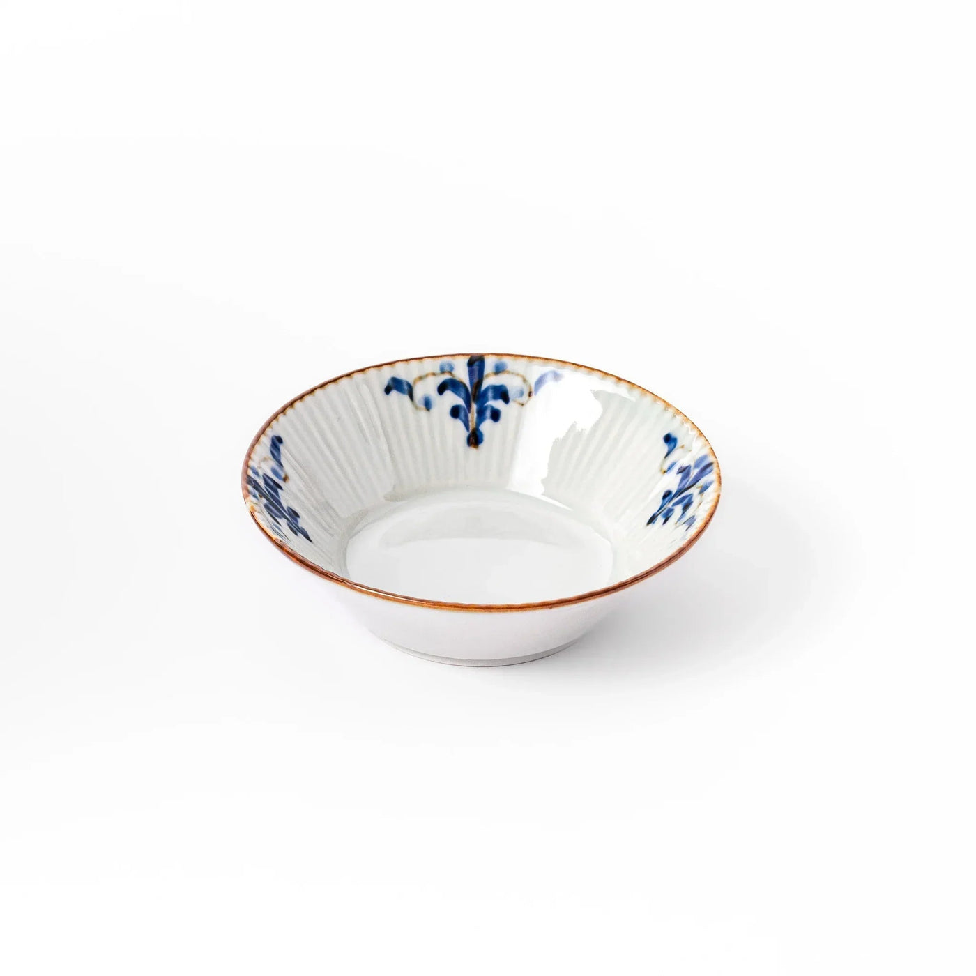 Floral Leaves Ridged Dessert Bowl