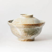 Rustic Earth-Tone Donburi Bowl with Lid