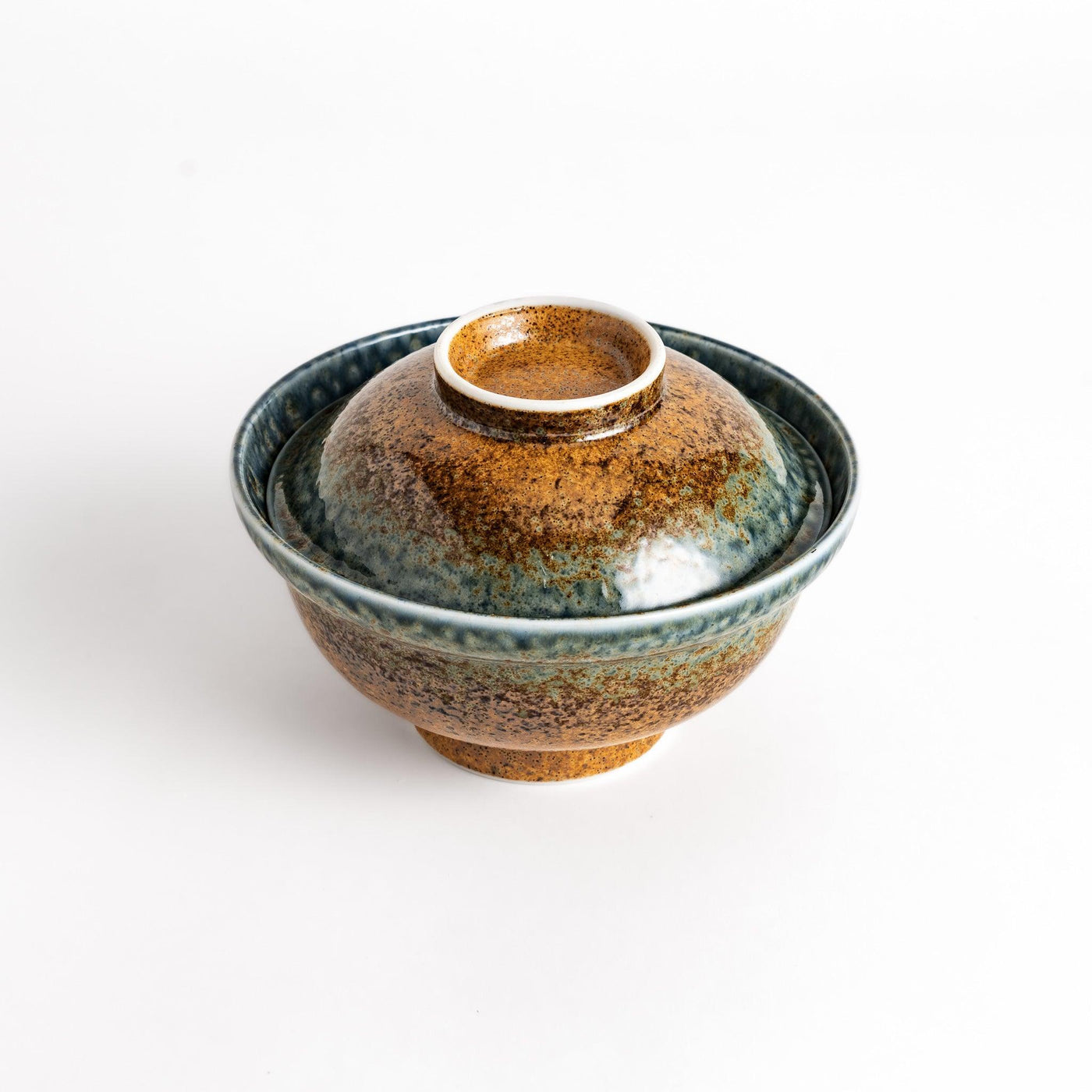 Sandy Indigo Donburi Bowl with Lid