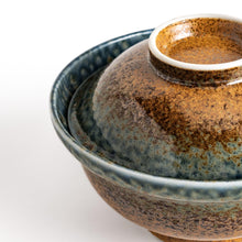 Sandy Indigo Donburi Bowl with Lid
