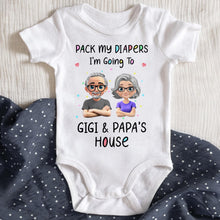 Pack My Diapers Going To Gigi & Papa's House - Personalized Custom Baby Onesie - KID124_ONES