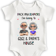 Pack My Diapers Going To Gigi & Papa's House - Personalized Custom Baby Onesie - KID124_ONES