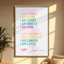 I Am Unique, I Am Strong, Inspirational Words Poster - Personalized Custom Vertical Poster - KID234_VPOS