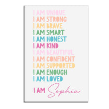 I Am Unique, I Am Strong, Inspirational Words Poster - Personalized Custom Vertical Poster - KID234_VPOS