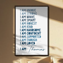 I Am Unique, Strong, Brave Typography Poster - Personalized Custom Vertical Poster - KID294_VPOS