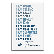 I Am Unique, Strong, Brave Typography Poster - Personalized Custom Vertical Poster - KID294_VPOS
