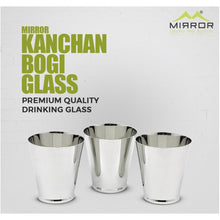 Mirror Kanchan Bogi Stainless Steel Glass Set - MIR0008 | Outer Mirror Finish | Set of 6 Pcs