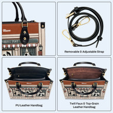 And She Lived Happily Ever After - Personalized Custom Leather Handbag For Cat Lovers - LL09