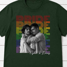 Pride Rainbow Text Custom Photo LGBT Couple - Personalized Custom Unisex T-shirt, Hoodie - LPRIDE009_BBAS
