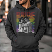Pride Rainbow Text Custom Photo LGBT Couple - Personalized Custom Unisex T-shirt, Hoodie - LPRIDE009_BBAS