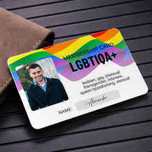 Membership Card LGBTIQA Plus Rainbow Flag Personalized Photo - Personalized Aluminum Wallet Card - LPRIDE010_ALCA