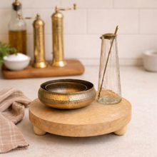 Handblown Glass and Brass Carafe