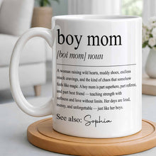 Boy Mom Raising Wild Hearts Dictionary Definition Typography - Personalized Custom Coffee Mug - MOM295_MG