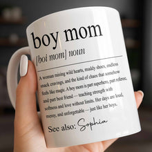 Boy Mom Raising Wild Hearts Dictionary Definition Typography - Personalized Custom Coffee Mug - MOM295_MG