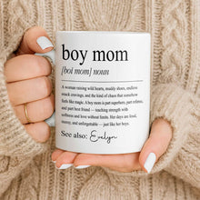 Boy Mom Raising Wild Hearts Dictionary Definition Typography - Personalized Custom Coffee Mug - MOM295_MG
