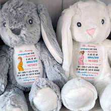 Hi Mommy Grandma Says You Are Awesome Pregnant Woman And Butterflies - Personalized Stuffed Bunny - MOM373_BUN