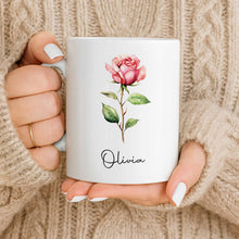 Boy Mom Definition With Custom Birth Month Flower Design - Personalized Custom Coffee Mug - MOM381_MG