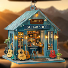 My Guitar Shop Musical Instruments Design - Personalized Custom Wood Ornament, Car Hanging Ornament - MUSIC007_WCA