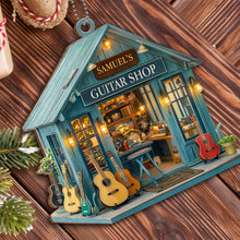 My Guitar Shop Musical Instruments Design - Personalized Custom Wood Ornament, Car Hanging Ornament - MUSIC007_WCA