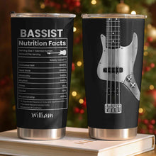 Bassist Nutrition Facts With Bass Guitar Graphic Personalized Custom Name - Personalized Custom Stainless Steel Tumbler 20oz 30oz - MUSIC010_TB