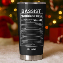 Bassist Nutrition Facts With Bass Guitar Graphic Personalized Custom Name - Personalized Custom Stainless Steel Tumbler 20oz 30oz - MUSIC010_TB