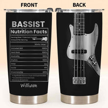 Bassist Nutrition Facts With Bass Guitar Graphic Personalized Custom Name - Personalized Custom Stainless Steel Tumbler 20oz 30oz - MUSIC010_TB