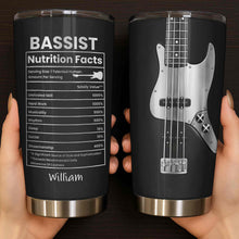 Bassist Nutrition Facts With Bass Guitar Graphic Personalized Custom Name - Personalized Custom Stainless Steel Tumbler 20oz 30oz - MUSIC010_TB