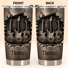 Music Is The Soul Of Life 3D Effect Guitars And Stone Wall - Personalized Custom Stainless Steel Tumbler 20oz 30oz - MUSIC097_TB