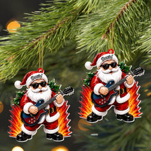 Rocking Around The Christmas Tree Santa Playing Electric Guitar - Personalized Custom Acrylic Ornament, Christmas Gift - MUSIC188_ACO