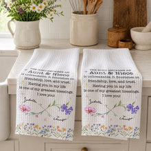 The Bond Between An Aunt And Niece Unbreakable Floral Birth Month Flowers - Personalized Kitchen Towel - NCE022_TOWL