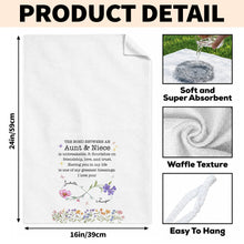 The Bond Between An Aunt And Niece Unbreakable Floral Birth Month Flowers - Personalized Kitchen Towel - NCE022_TOWL