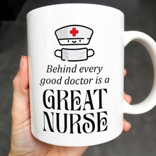 Behind Every Good Doctor Is A Great Nurse, Nurse Cap and Mask - Personalized Custom Coffee Mug - NUR010_MG