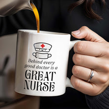 Behind Every Good Doctor Is A Great Nurse, Nurse Cap and Mask - Personalized Custom Coffee Mug - NUR010_MG