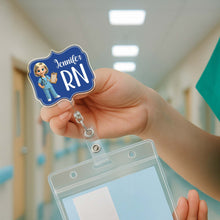 Custom Cheerful Cartoon Nurse Badge Reel - Custom Acrylic Badge Reel - NUR014_AREEL