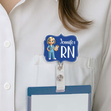 Custom Cheerful Cartoon Nurse Badge Reel - Custom Acrylic Badge Reel - NUR014_AREEL
