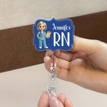 Custom Cheerful Cartoon Nurse Badge Reel - Custom Acrylic Badge Reel - NUR014_AREEL