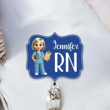 Custom Cheerful Cartoon Nurse Badge Reel - Custom Acrylic Badge Reel - NUR014_AREEL