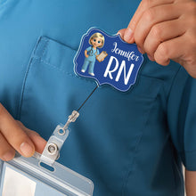 Custom Cheerful Cartoon Nurse Badge Reel - Custom Acrylic Badge Reel - NUR014_AREEL