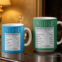 Nurse Nutrition Facts Compassion, Sleep, Courage Mug Design - Personalized Custom Coffee Mug - NUR060_MG