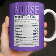Nurse Nutrition Facts Compassion, Sleep, Courage Mug Design - Personalized Custom Coffee Mug - NUR060_MG