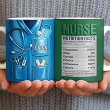 Nurse Nutrition Facts Compassion, Sleep, Courage Mug Design - Personalized Custom Coffee Mug - NUR060_MG